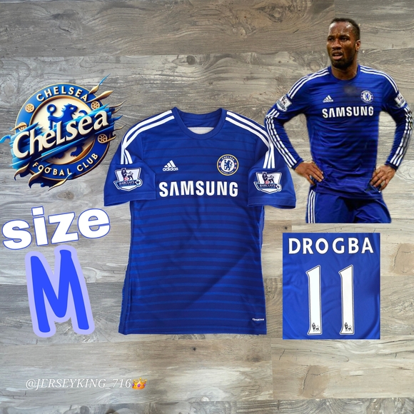 Adidas Chelsea FC Didier Drogba #11 2014/2015 Home Jersey Medium